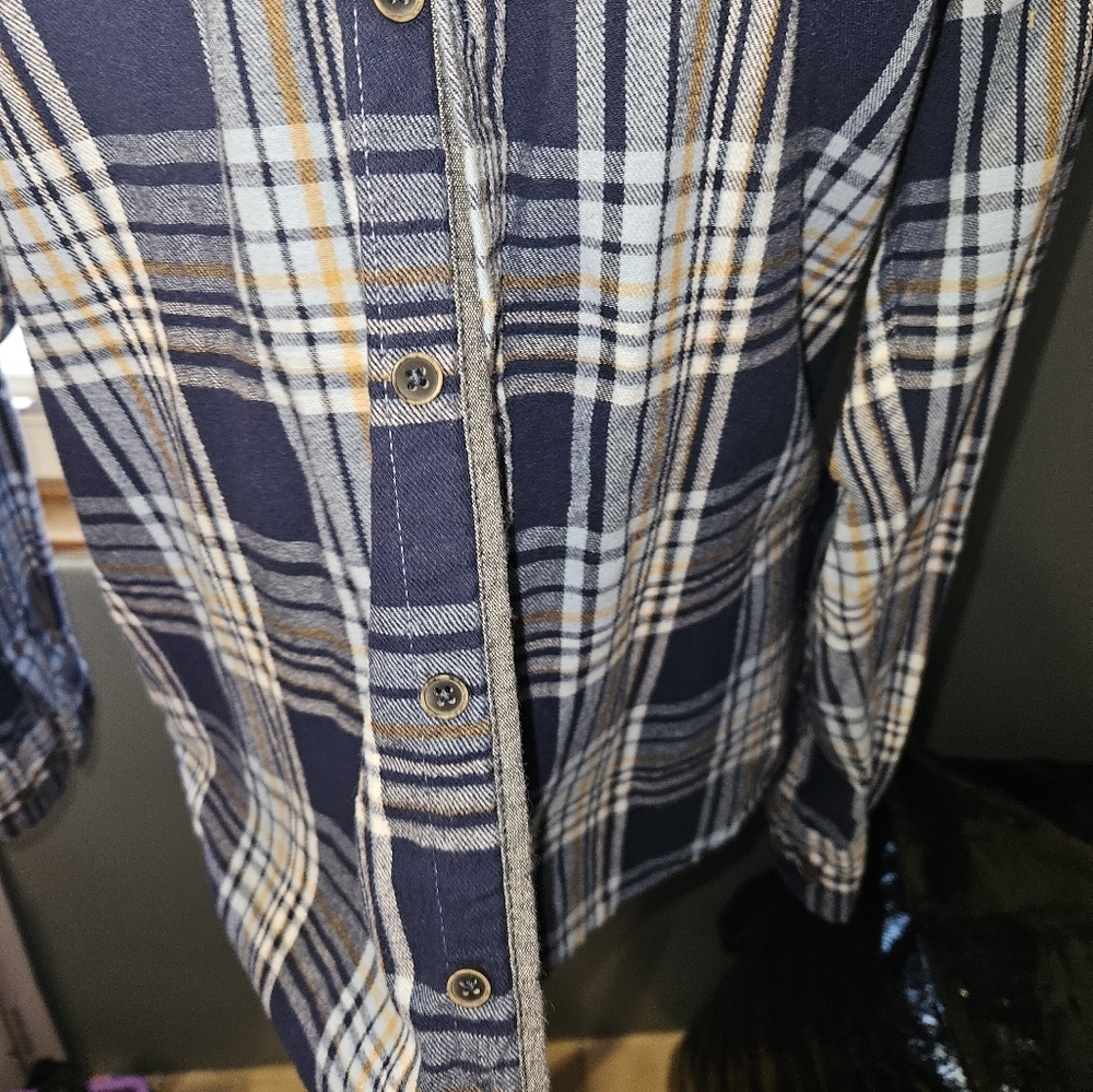 Nickel & Iron Womens Plaid Long Sleeve Button Up Shirt Size M - Picture 6 of 10